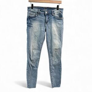 Kut from‎ the Kloth Medium Wash Low Rise Raw Hem Skinny Jeans- Size 6
